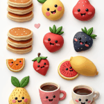 Food Art & Mini Characters - Sticker Sheet v7